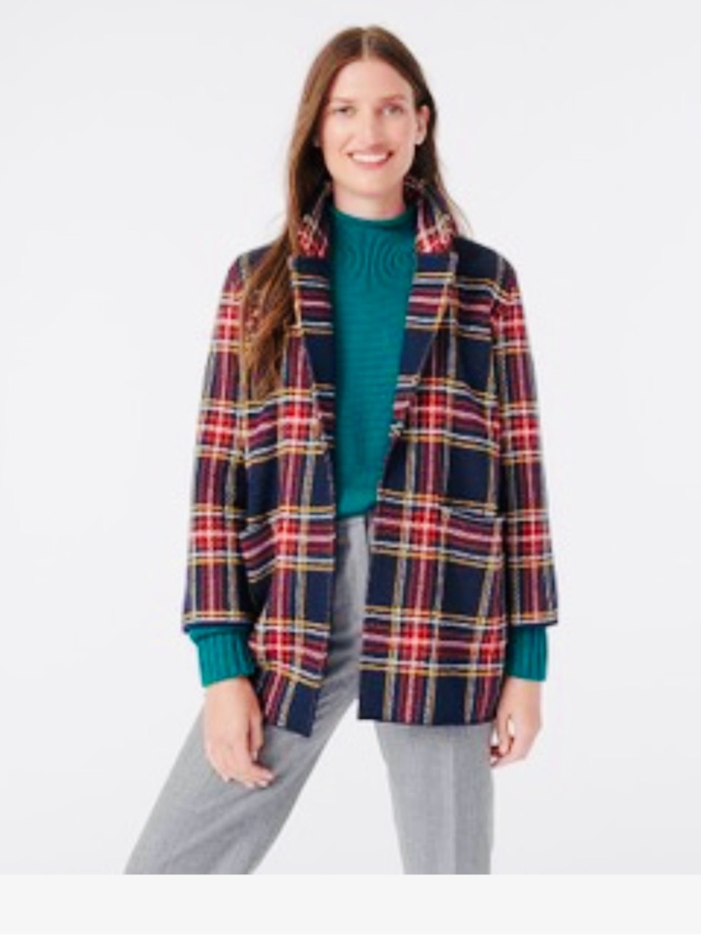 J. Crew Sophie Knit Blazer Stuart Tartan